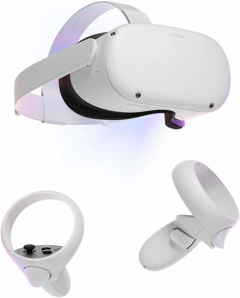 Oculus Newest Quest 2 Gmaing VR Headset 128GB Set - Advanced All-in-One Virtual Reality Headset Cover Set, White